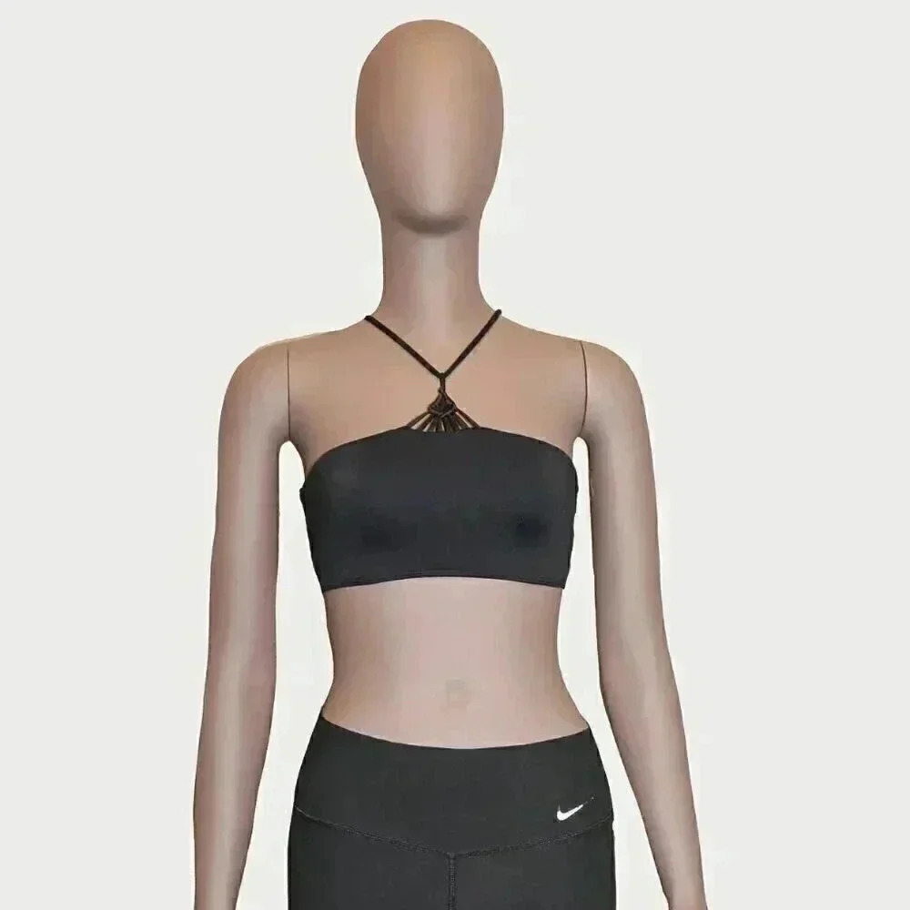 Black Swimsuit Strappy Spaghetti Crop Top Size Small Bikini Top‎ Bralette